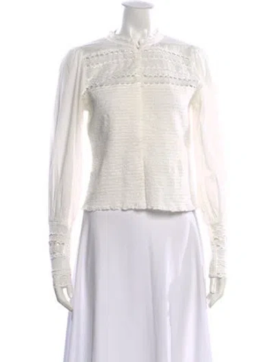 Pre-owned Me+em Long Sleeve Blouse In White
