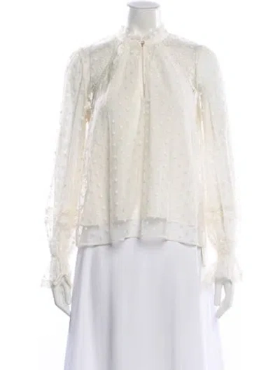 Pre-owned Me+em Long Sleeve Blouse In White