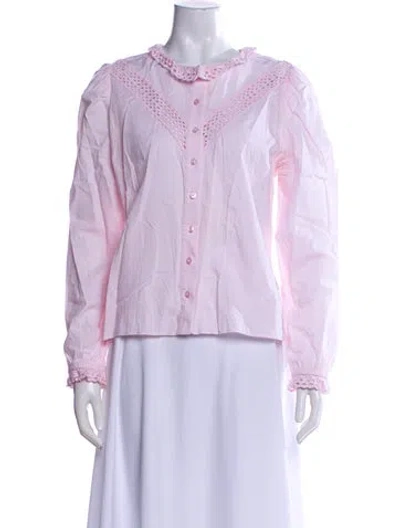 Pre-owned Me+em Long Sleeve Blouse In White