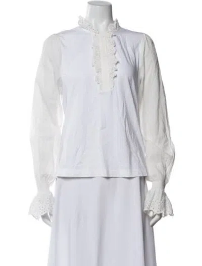 Pre-owned Me+em Long Sleeve Blouse In White