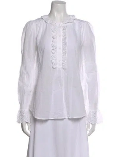 Pre-owned Me+em Long Sleeve Blouse In White