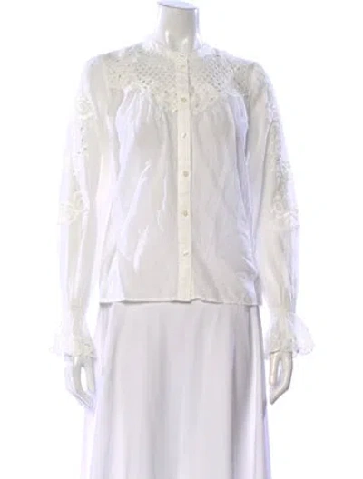 Pre-owned Me+em Long Sleeve Blouse In White
