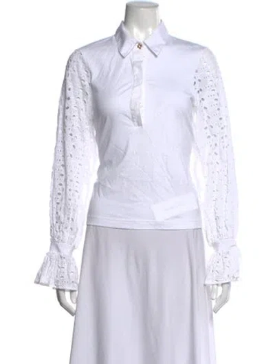 Pre-owned Me+em Long Sleeve Blouse In White