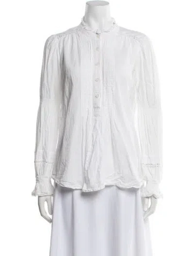 Pre-owned Me+em Long Sleeve Blouse In White