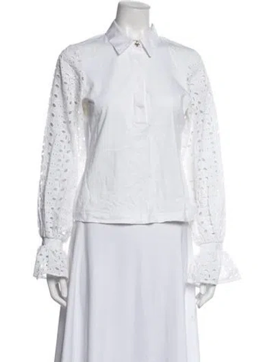 Pre-owned Me+em Long Sleeve Blouse In White