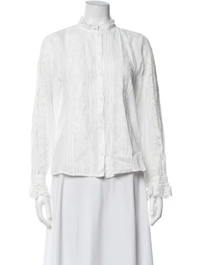 Pre-owned Me+em Long Sleeve Blouse In White
