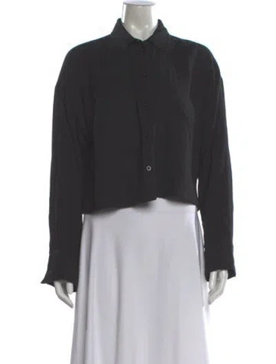 Pre-owned Me+em Long Sleeve Button-up Top In Gray