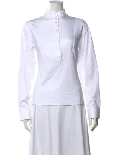 Pre-owned Me+em Long Sleeve Button-up Top W/ Tags In White