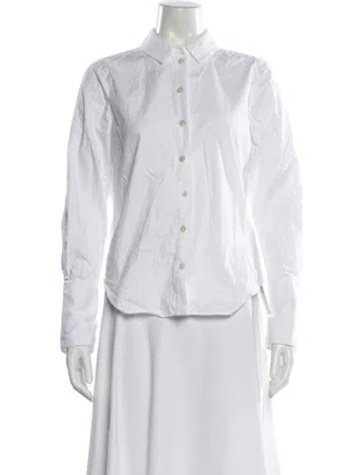Pre-owned Me+em Long Sleeve Button-up Top In White