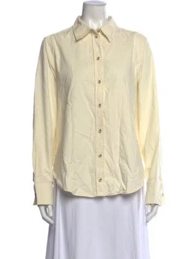 Pre-owned Me+em Long Sleeve Button-up Top In Yellow