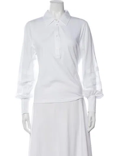 Pre-owned Me+em Long Sleeve Polo In White
