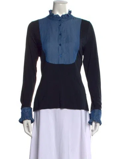 Pre-owned Me+em Long Sleeve Top In Blue