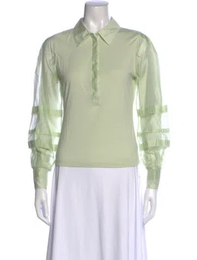 Pre-owned Me+em Long Sleeve Top In Green