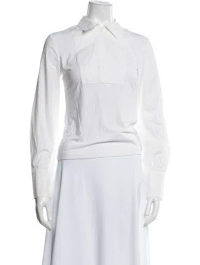 Pre-owned Me+em Long Sleeve Top In White