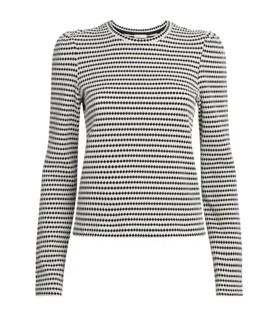 Me+em Long-sleeve Jacquard Top In Gray