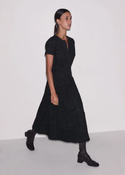 Me+em Lurex Boucle Jersey Midi Dress Black