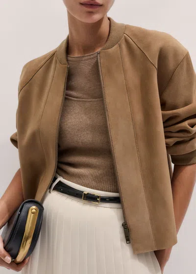 Me+em Luxe Bonded Swing Jacket Pale Tan In Brown