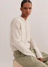 Me+em Luxe Cashmere Curved Hem Hoody In Soft Grey Mélange