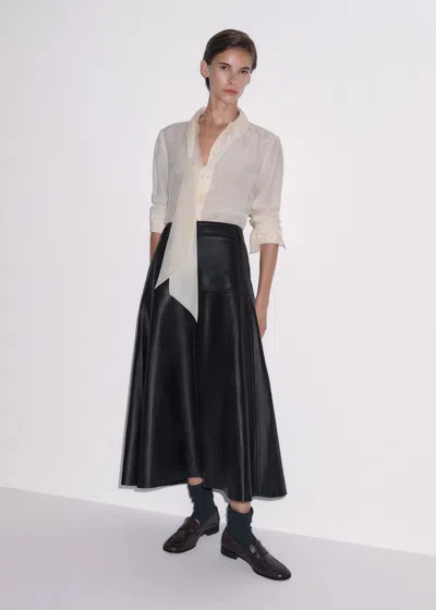 Me+em Luxe Fit And Flare Maxi Skirt Black Brown In Gray