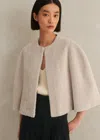 Me+em Luxe Shearling Cape In Neutral