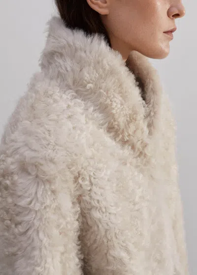 Me+em Luxe Shearling Crop Jacket In Natural