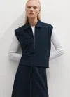 Me+em Luxe Travel Tailoring Zip-through Sweater Vest In Navy
