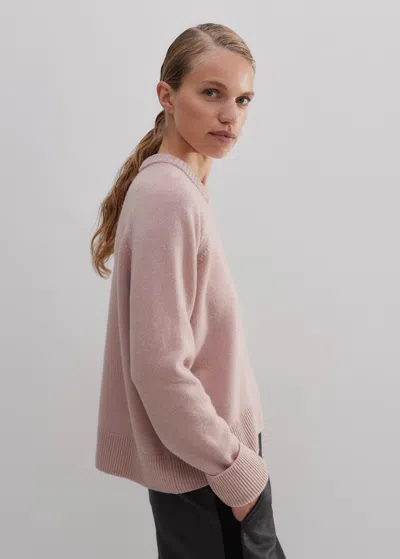 Me+em Merino Cashmere Curved Hem Jumper + Snood In Smoke Pink