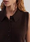 Me+em Merino Cashmere Layering Vest + Collar In Warm Chocolate