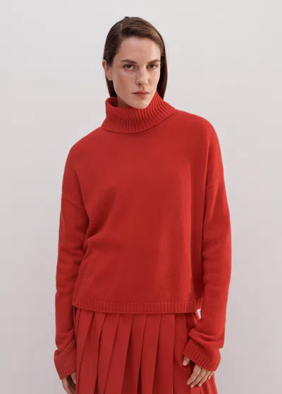 Me+em Merino Cashmere Relaxed Crop Jumper + Snood In Bitter Orange
