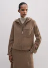 Me+em Merino Cashmere Relaxed Zip Hoody In Mocha Mélange