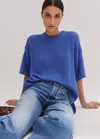 Me+em Merino Cashmere Silk Lofty Relaxed Tee In Forget-me-not Blue