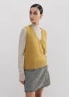 Me+em Merino Cashmere Silk Lofty V-neck Sweater Vest In Mustard