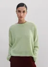 Shop Me+em Merino Cashmere Silk Mouliné Sweater + Snood In Fresh Pistachio Mouliné