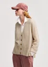 Me+em Merino Cashmere Silk Relaxed Cardigan In Oatmeal