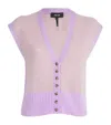 Me+em Merino Cashmere Silk Textured Sweater Vest In Purple