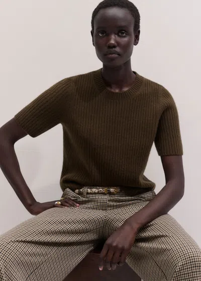 Me+em Merino Rib Straight Knit Tee Bronzed Brown