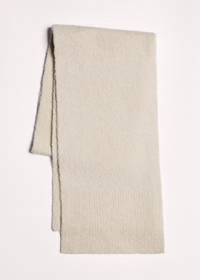 Me+em Merino Wool Bouclé Scarf Pale Oatmeal In Black