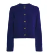 Me+em Merino Wool-cashmere Cardigan In Blue