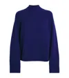 Me+em Merino Wool-cashmere Raglan Sweater In Blue