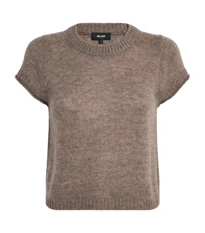 Me+em Merino Wool-cashmere-silk Baby Tee In Sand