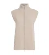 Me+em Merino Wool-cashmere Two-way Zip Vest In Neutral