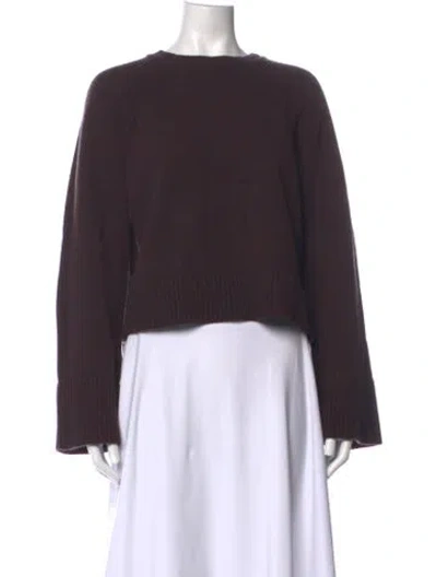 Pre-owned Me+em Merino Wool Crew Neck Sweater In Brown