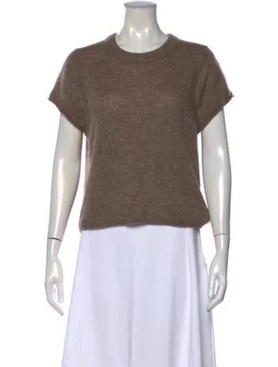 Pre-owned Me+em Merino Wool Crew Neck Sweater In Brown