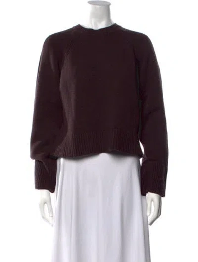 Pre-owned Me+em Merino Wool Crew Neck Sweater In Brown