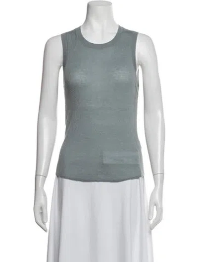 Pre-owned Me+em Merino Wool Crew Neck Top In Blue