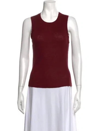 Pre-owned Me+em Merino Wool Crew Neck Top In Burgundy