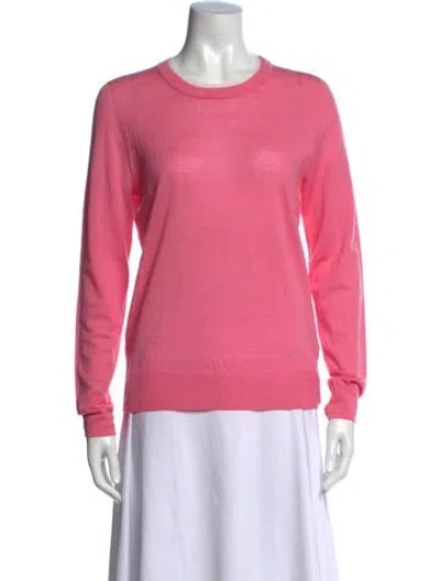 Pre-owned Me+em Merino Wool Crew Neck Top In Pink