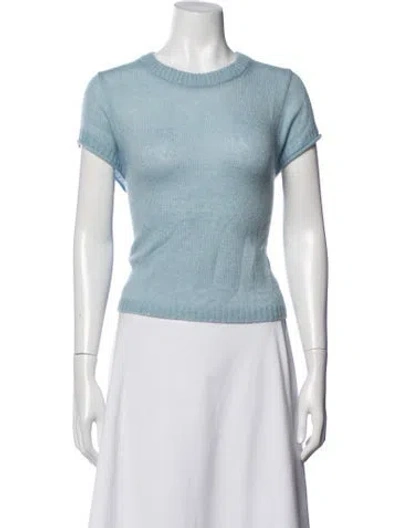 Pre-owned Me+em Merino Wool Crew Neck T-shirt In Blue
