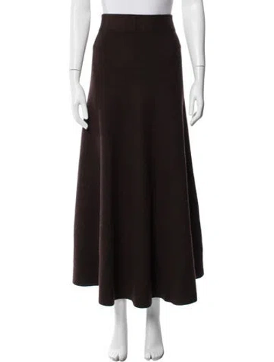 Pre-owned Me+em Merino Wool Long Skirt In Brown