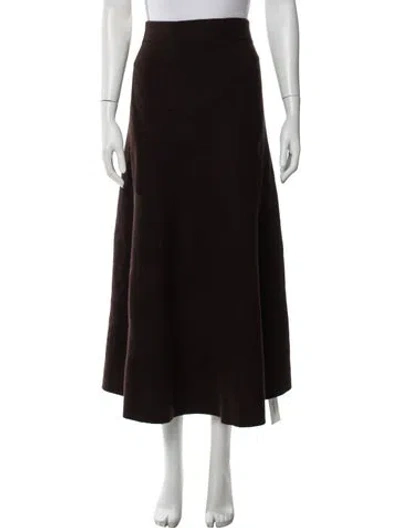 Pre-owned Me+em Merino Wool Long Skirt In Brown